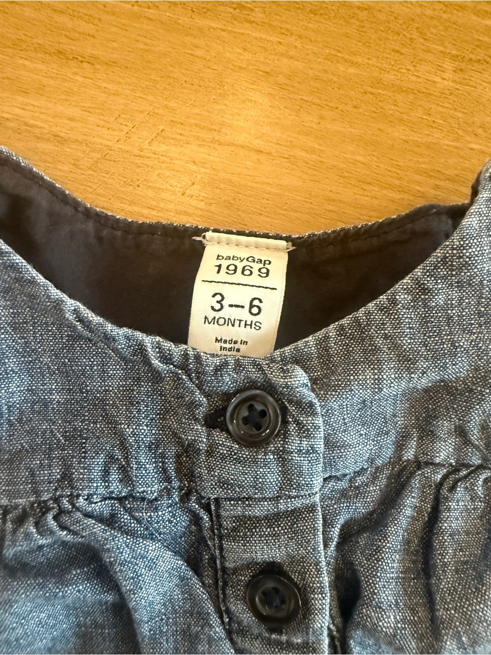 GAP Chambray Bubble Romper in Light Blue - Picture 3 of 3
